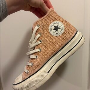 Converse Women's High-Top Sneakers - Peach and White